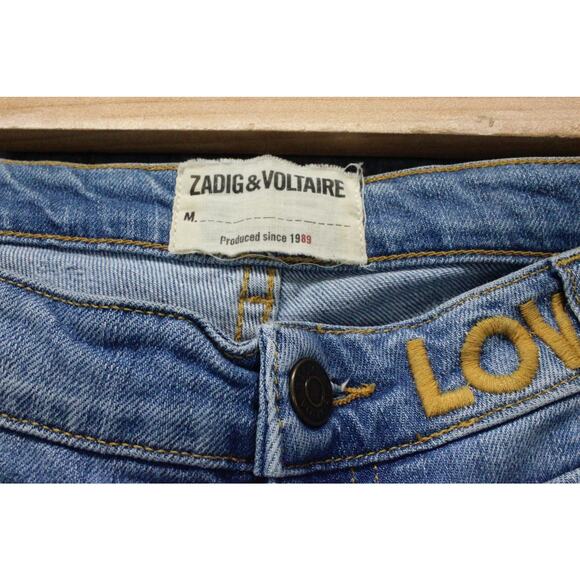 Zadig & Voltaire Denim LOVE+ ROCK size 28 Low Rise Boot Cut Light Wash - Picture 5 of 7
